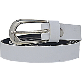                       Exotique White Formal Faux Leather Belt For Women (BW0020WT)                                              