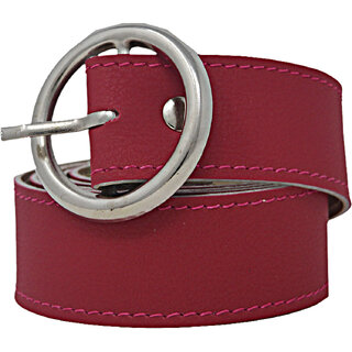                       Exotique Red Casual Faux Leather Belt For Women (BW0030RD)                                              