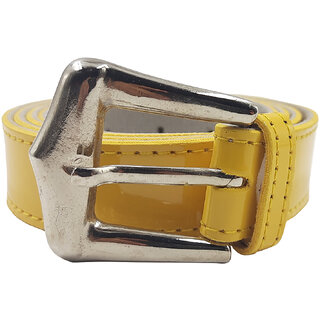                       Exotique Yellow Casual Faux Leather Belt For Women (BW0046YL)                                              