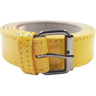                       Exotique Yellow Casual Faux Leather Belt For Women (BW0047YL)                                              