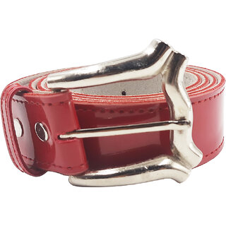                      Exotique Red Casual Faux Leather Belt For Women (BW0048RD)                                              