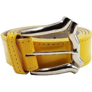                      Exotique Yellow Casual Faux Leather Belt For Women (BW0048YL)                                              