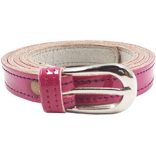                       Exotique Pink Casual Faux Leather Belt For Women (BW0049PK)                                              