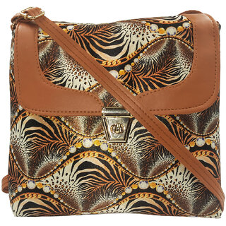                       Exotique  Tan Multi Color Sling Bag For Women (CW0037MU)                                              