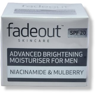                       Fade Out Advanced Brightening Moisturiser for Men Exfoliating Daily Moisturiser with SPF20 with Niacinamide  Mulberry 5                                              