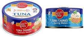 Golden Prize Combo - 1 x Tuna Chunk in Tomato Sauce and 1 x Tuna Chunk in Springwater (2 x 185gms Each)