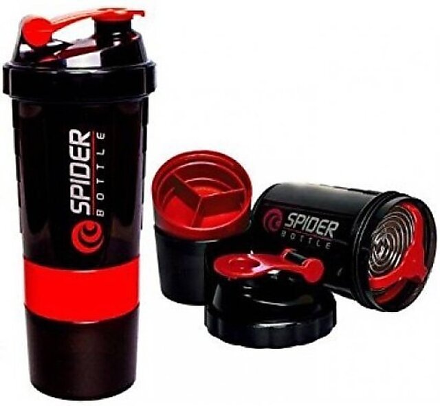 1pc 500ml Black Sports Shaker Bottle, Protein Powder Milkshake