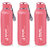 Quench 900 Inner Steel and Outer Plastic Water Bottle, 700ml, Pink   BPA Free  Leak Proof  Office Bottle (set of 3)
