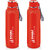 Quench 900 Inner Steel and Outer Plastic Water Bottle, 700ml, Red  BPA Free  Leak Proof  Office Bottle (Set of 2)
