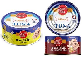 Golden Prize Combo - 1 x Tuna Sandwich Flakes In Brine and 1 x Tuna Sandwich Flakes in Oil with Red Chili 2 x 185gm