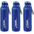 Quench 900 Inner Steel and Outer Plastic Water Bottle, 700ml, Blue  BPA Free  Leak Proof  Office Bottle ( pack of 3 )