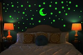 Pack Of 50 Takson Sales Radium Green PVC Wall Stickers (Removable  Reusable)