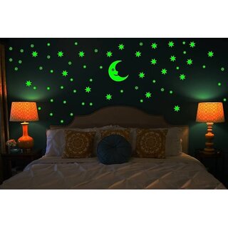 Pack Of 50 Takson Sales Radium Green PVC Wall Stickers (Removable  Reusable)