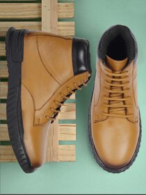 Shoeson Mens Tan Lace-up Leather Boot