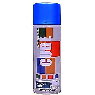 GCA Cube Aerosol SILVER spray paint for Bike, Car, Activa, Metal, Art  Craft 400ml (Medium Blue)