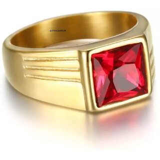                       Ruby Ring Certified and Effective Stone brass ring Astrological purpose for men  women Stone                                              