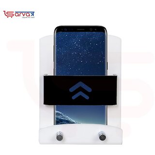                       Sarvatr Acrylic Single Mobile Stand with Key holder Charging Holder Wall Mounted                                              