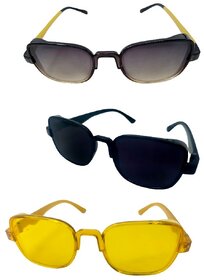 FOREVER 99 Kids Boy and Girls sunglasses U V protected goggles combo pack of 3 Fit age 2-10 year