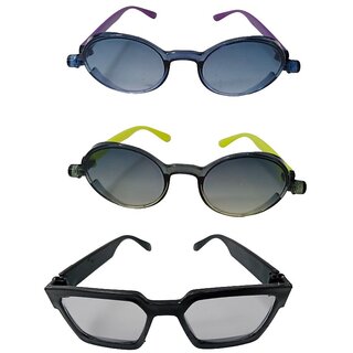 FOREVER 99 Kids Boy and Girls sunglasses U V protected goggles combo pack of 3 Fit age 2-10 year