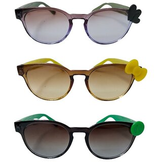 FOREVER 99 Kids Boy and Girls sunglasses U V protected goggles combo pack of 3 Fit age 2-10 year