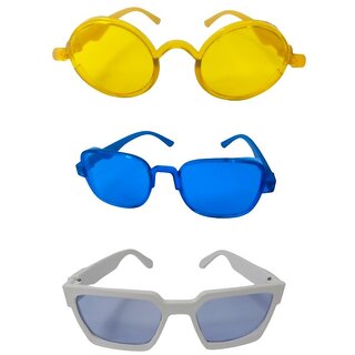                       FOREVER 99 Kids Boy and Girls sunglasses U V protected goggles combo pack of 3 Fit age 2-10 year                                              
