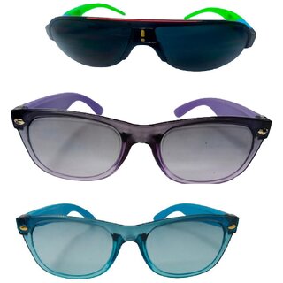 FOREVER 99 Kids Boy and Girls sunglasses U V protected goggles combo pack of 3 Fit age 2-10 year