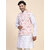 Anny's Culture Baby Pink Floral Pattern Polyester Wedding Nehru Jacket (Koti) S
