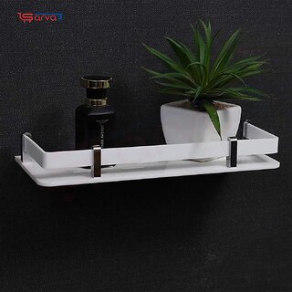                       Sarvatr Multi-Purpose Acrylic Wall Mount Shelf Rack Kitchen and Bathroom Accessories (15 x 5 Inch) Acrylic Wall Shelf                                              