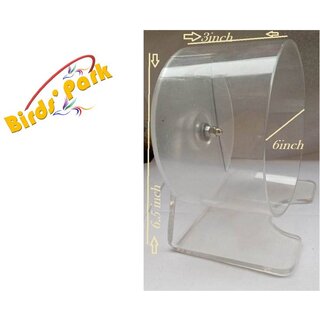 Birds' Park Hamster wheel acrylic - Good for Hamster  Mouse for  Fun   Play Size6Lx3Wx6.5H Inch