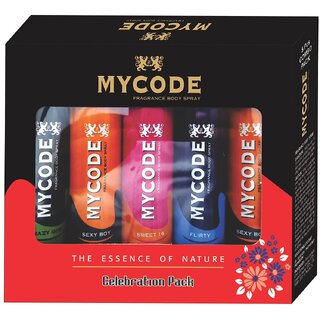                       MYCODE Fragrance Body Spray Pack Of 5 Celebration Pack                                              