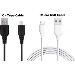 Pack of 2 Micro USB  Type C Charging Cable