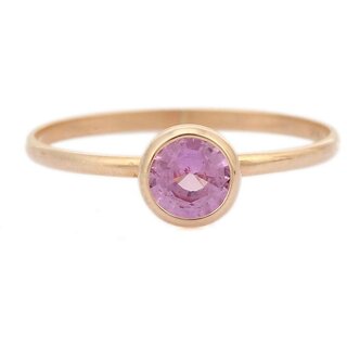                       Natural and lab certified pink sapphire gold plated ring                                              