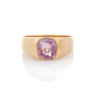                       Pink sapphire Stone Ring Natural Lab Certified for unisex Stone Sapphire Gold Plated bold  Ring                                              