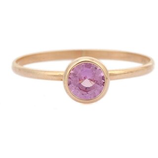                       RATAN BAZAAR- 100 Original pink sapphire gemstone gold plated adjustable Ring                                              