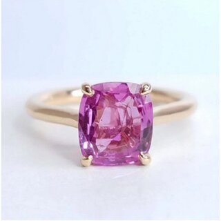                       Pink sapphire Stone Ring Natural Lab Certified for unisex Stone Sapphire gold Plated Ring                                              