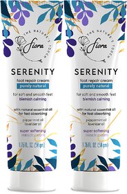 fiora Serenity Foot Repair Cream, Fast Relief for Dry, Cracked, Itchy Feet 50 g (PACK OF 2)