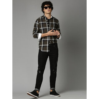 OOKO KAKA Men's Checkered Casual Shirt