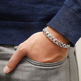                       Crystals bracelet silver plated crystals for men                                              