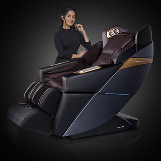                       RoboticVibe RV7070  Zero Gravity AI Intelligent Core Manipulator Massage Chair  (Black +Brown)                                              