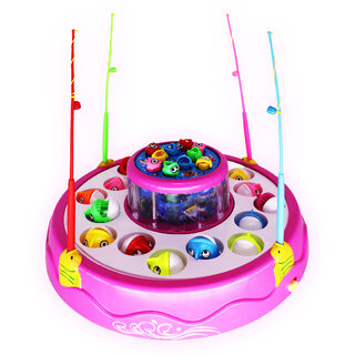                       Aseenaa Fish Catching Game Big With 26 Fishes  4 Pods  Includes Music, Lights For Kids, Girls  Boys  Multicolor                                              