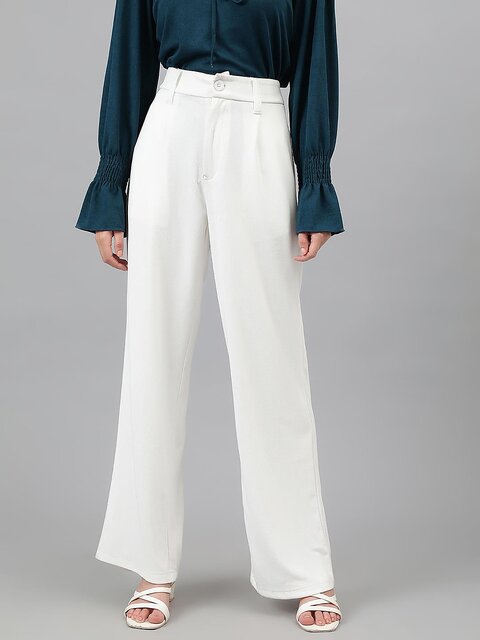 K KESARIYA Regular Fit Women White Trousers - Buy K KESARIYA Regular Fit Women  White Trousers Online at Best Prices in India | Flipkart.com