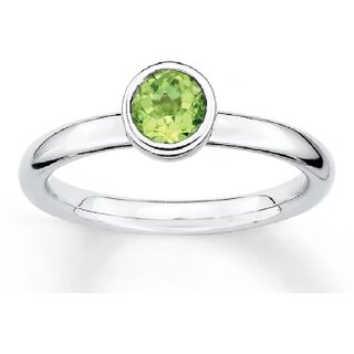                       Peridot gemstone Silver plated ring Metal Peridot alloy silver Plated Ring                                              
