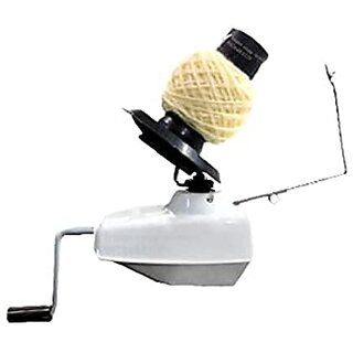 White Tiger Knit Hand Operated Wool Winder Machine with Skien Holder Combo Pack for Easy to roll Wool (White)