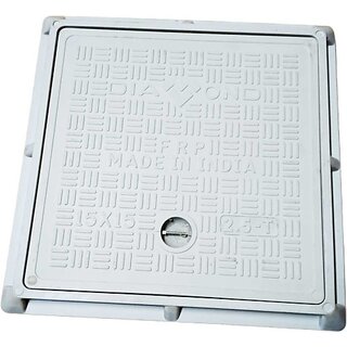 Urja Enterprise Reinforced (FRP) 2.5 Tons Capacity Manhole Cover|Chamber Cover | (15 X 15 Inch,) Mandolin String