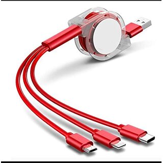                       Multi Retractable 3.0A Fast Charger Cord, Multiple Charging Cable 4Ft/1.2m 3-in-1 USB Charge Cord with Phone/Type C                                              