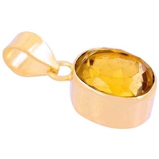                       Yellow sapphire Pukhraj 100 Original Gemstone pandents Sapphire Brass Pendant                                              