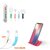 Combo of Spiral Charger Cable Cord Protector (4 Piece) with Universal Phone Pyramid Shape Holder Mobile Stand (1 Piece)