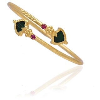 Buy Kollam Supreme Gold Plated Open Palakka Bangle Bracelet Online