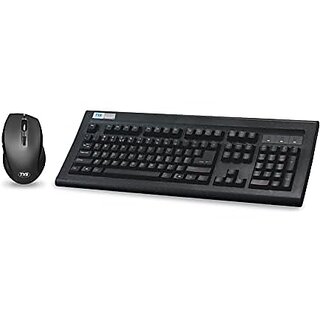                       TVS ELECTRONICS Platina Wireless Mechanical Combo (Keyboard, Mouse) Strong Tilt Legs, Laser-Etched Key CapsLED Indicators Mouse Advanced Optical Tracking, Optical Tracking @ 1600 DPI, Built-in dongle                                              