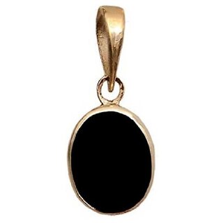                       Black Sulemani Hakik Gemstone Silver Coated Pendant for Men and Women with Lab Certified                                              